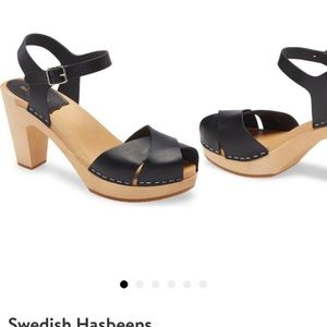 Swedish Hasbeens Clogs, US Size 8, (38EU) Black